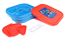 Pep India Lunch Box Captain India Blue And Red Lunch box 19 x 19 x 4.5 cm, High quality lunch box with four partitions...