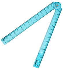 Misaki Folding Ruler Blue 30 cm 16.5 x 3 x 0.5 cm, The ruler features a snap fit hinge