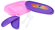 Pink and Purple 21.5 x 14 x 4.5 cm, High quality lunch box with 3 partitions and 2...