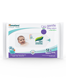 Himalaya Gentle Baby Wipes 12 Pieces With herbs and Indian Lotus combination to keep baby's skin soft &...