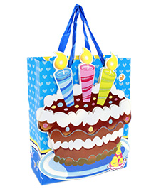 Fab N Funky Candle Print Gift Bag- Blue