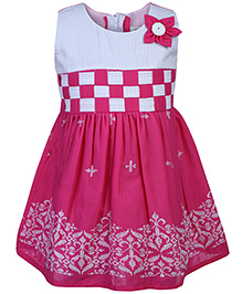 babyhug one shoulder frock rose applique