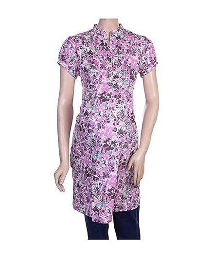 Uzazi Half Sleeves Maternity Kurti Floral Print - Pink