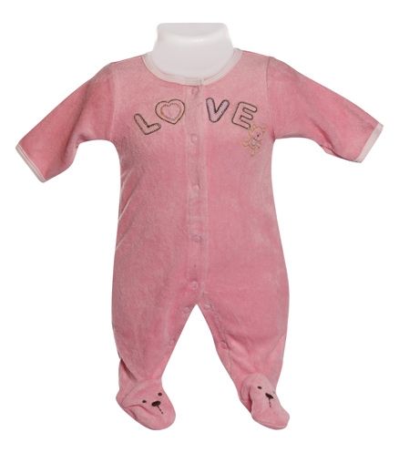 Baby Romper with Footie- Pink