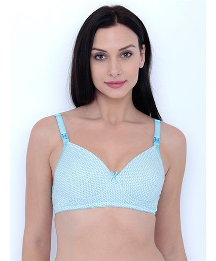 Inner Sense Organic Antimicrobial Lightly Padded Nursing Bra - Blue