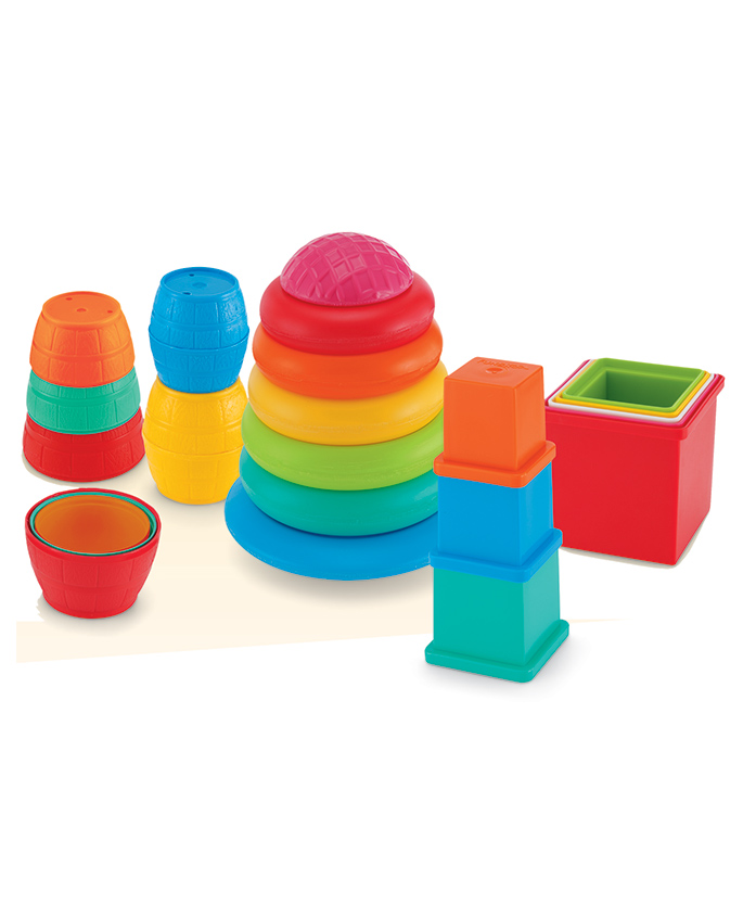 Funskool Giggles Pull Stack N Link Toy Set - Multicolour