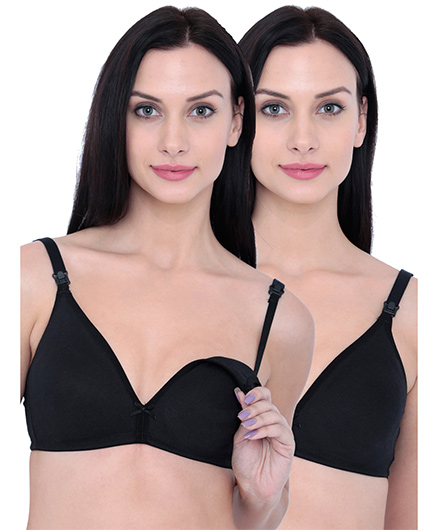 Inner Sense Organic Antimicrobial Nursing Bra Pack Of 2 - Black