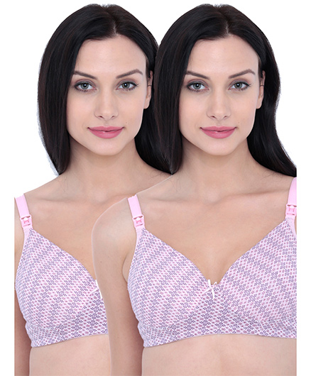 Inner Sense Organic Antimicrobial Nursing Bra Pack Of 2 - Pink