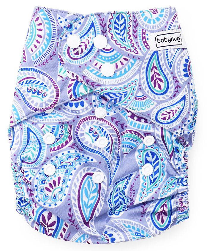 Babyhug Reusable Baby Diaper With Insert Printed - Blue