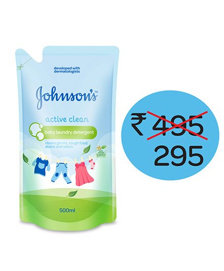 Johnson's Baby Active Clean Laundry Detergent - 500 Ml