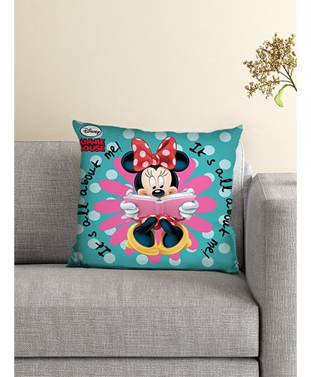 Athom Trendz Disney Minnie Mouse Cushion With Cover - Blue Pink