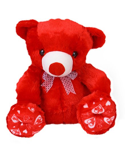 Liviya Sitting Teddy Bear Soft Toy Red - Height 33 Cm