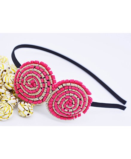 Little Tresses Partywear Double Puff Flower Hair Band - Pink
