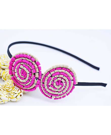 Little Tresses Partywear Double Puff Flower Hair Band - Purple