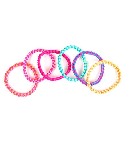 Babyhug Hair Rubber Band Stripe Design Set Of 6 - Multicolor