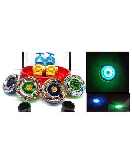 Toyshine Metal Beyblades With Led Lights - Multi Color
