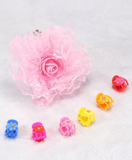 Pihoo Hair Clip & Butterfly Clip Combo - Multi Color & Pink