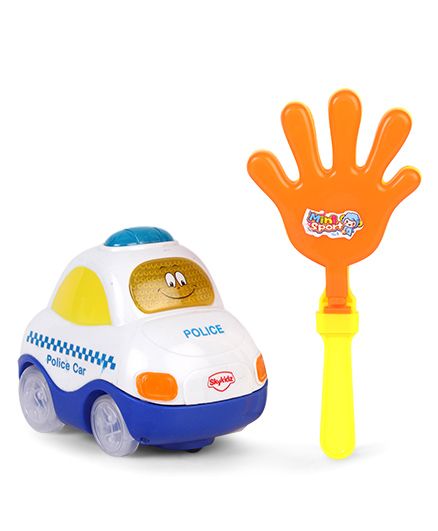 Mitashi Skykidz Clap And Zoom Police Car Toy - White Blue