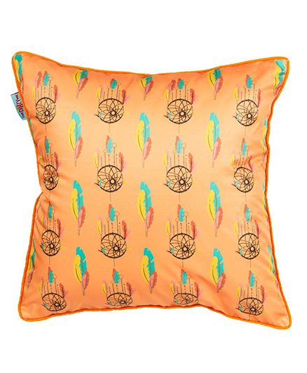 The Crazy Me Cushion Cover Dream Catcher Print - Orange