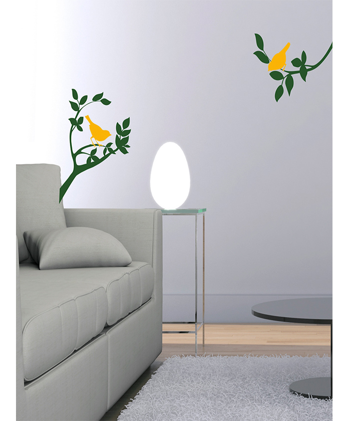 Asian Paints Floral Branch With 2 Birds Peel And Stick Wall Sticker (Wall Covering Area: 74 Cm X 30 Cm)