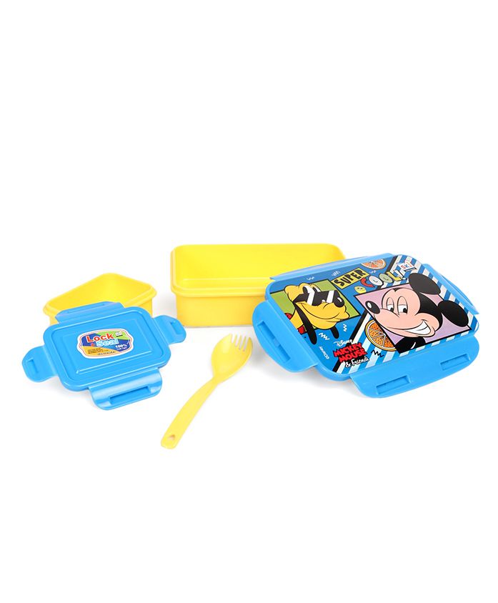 Disney Mickey Mouse & Friends Lunch Box With Clip Lock - Yellow Blue