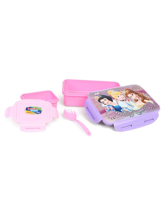 Disney Princess Lunch Box With Clip Lock - Pink Purple