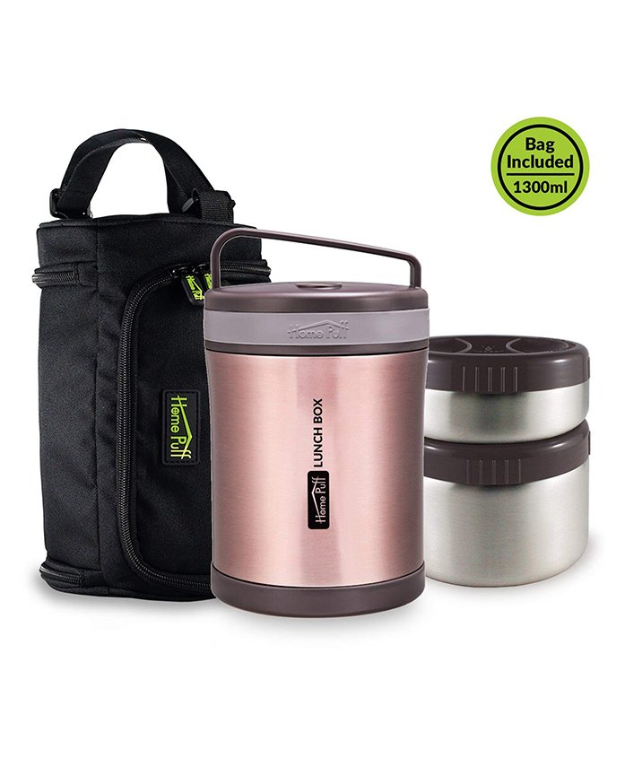 Home Puff Vacuum Insulated Stainless Steel Lunch Box - Rose Gold
