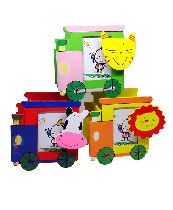 Party Propz Pen Stand With Photo Frame Multicolour - Set Of 6