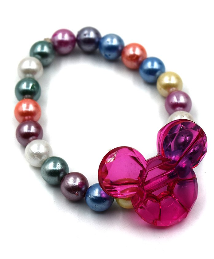 Magic Needles Beads Bracelet Minnie Mouse Applique - Pink Multicolour