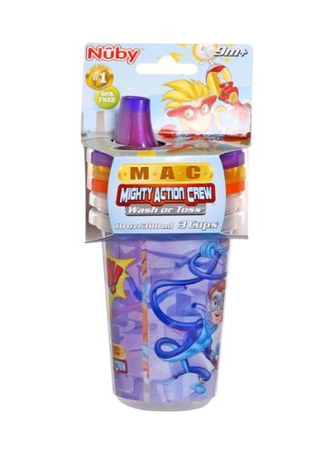 Nuby - Set of 3 Cups with Sipper - MAC (Mighty Action Crew)