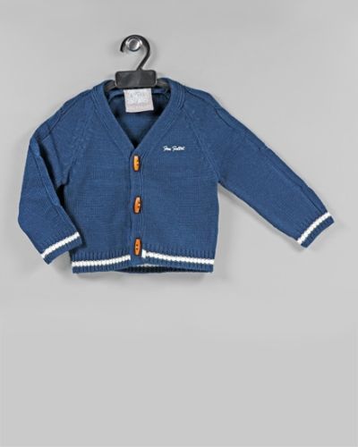 Wooden Button Sweater - Navy Blue