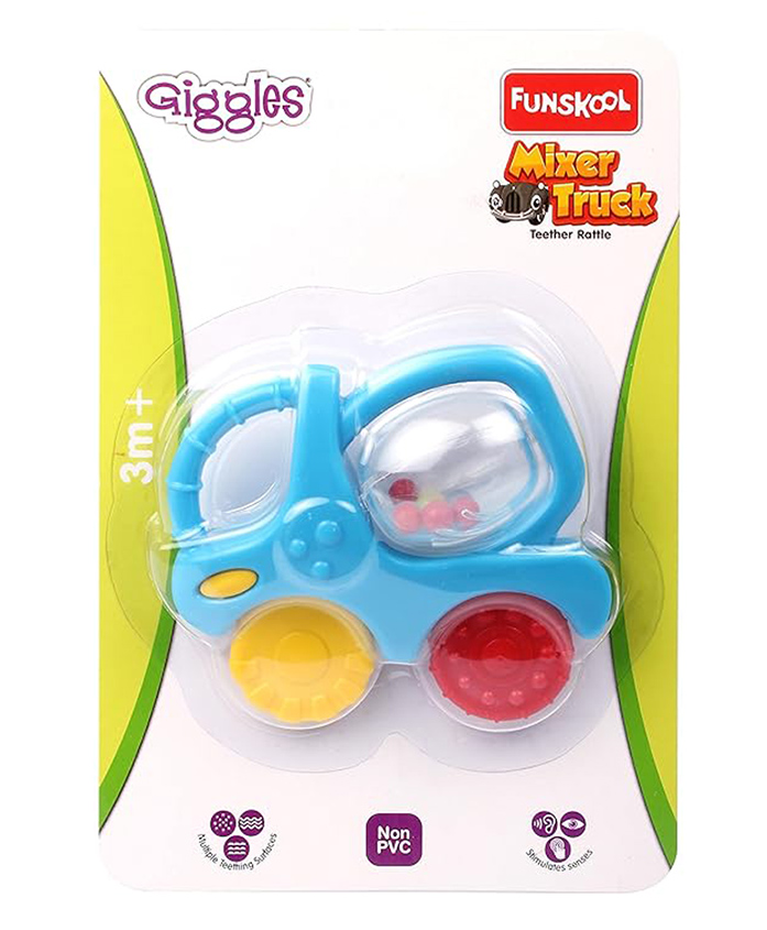 Funskool Mixer Truck Teether Rattle - Multi Color