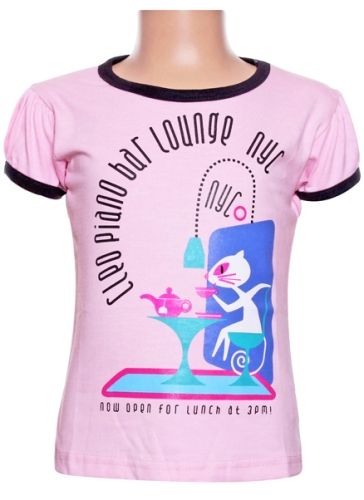 Half Sleeves Top with Cat Print