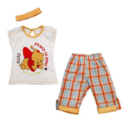 Disney - Winnie The Pooh Top, Capri and Hair Band Set