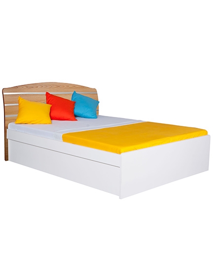 Alex Daisy Queen Size Wooden Bed Country - Oak & White