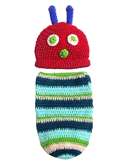 The Original Knit Caterpillar Baby Cocoon Sleeping Bag Set - Multicolour