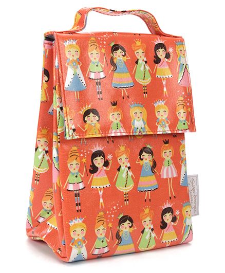 Sugar Booger Princess Print Classic Lunch Sack - Orange
