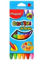 Maped - Color Peps Oil Pastels Box of 12, Ideal for colouring activities