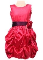 Bambini - Party Wear Gown With Gathers And Satin Rose