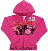 Full Sleeves Hooded Sweat Shirt With Elephants Print