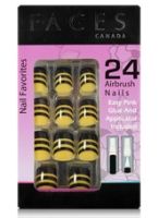 Faces Nail Favorites 24 Airbrush Nails - Fiery Yellow