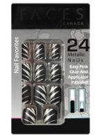 Faces Nail Favorites 24 Metallic Nails - Black Beauty