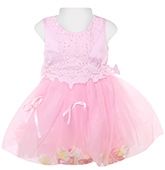 Sleeveless Frock With Pearls And Net