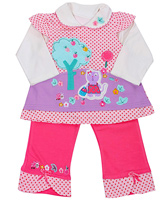 Full Sleeves Dot Printed Frock and Leggings Set