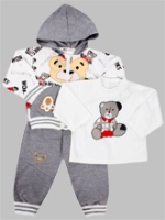 Hooded Jacket With Full Sleeves T-Shirt And Pant