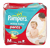 Baby Diapers - Pampers Active Baby Pants (Imported)
