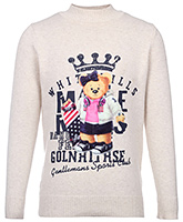 Stylish Full Sleeves Sweater With Bear Design