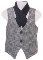 Sleeveless Jacket with Muffler