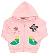 Hooded Sweat Shirt With Butterfly Print