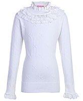 Full Sleeves Sweater With Frill Neck